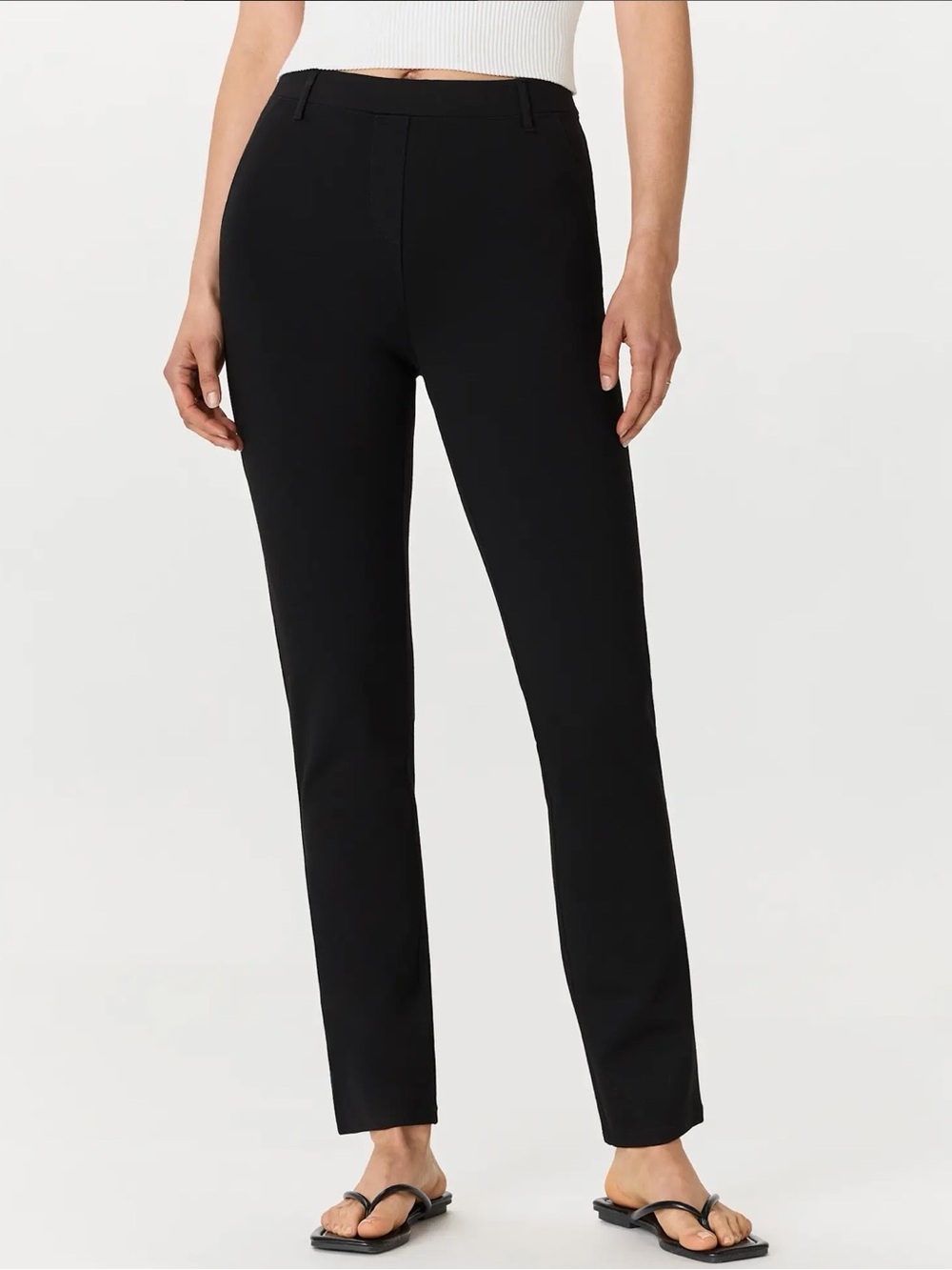 Quince Ultra Stretch Ponte Straight Leg Pants Black Small 28 Office Work Career